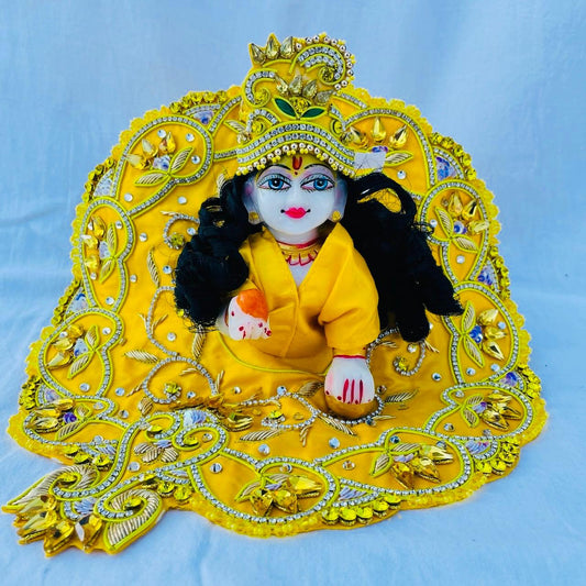Yellow Laddu Gopal Dress - ISKCON Style Hand Embroidered